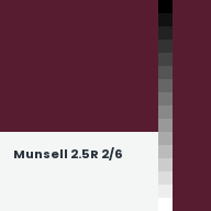 Color chip: Munsell 2.5R 2/6