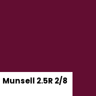 Color chip: Munsell 2.5R 2/8