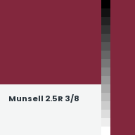 Color chip: Munsell 2.5R 3/8