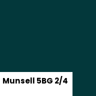 Color chip: Munsell 5BG 2/4