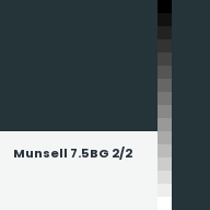 Color chip: Munsell 7.5BG 2/2