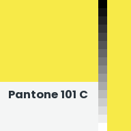Color chip: Pantone 101 C