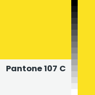Color chip: Pantone 107 C