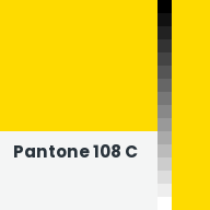 Color chip: Pantone 108 C