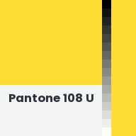 Color chip: Pantone 108 U