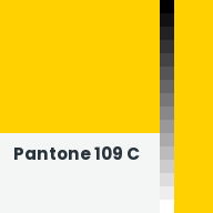 Color chip: Pantone 109 C