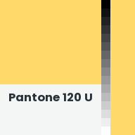 Color chip: Pantone 120 U