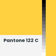 Color chip: Pantone 122 C