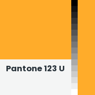 Color chip: Pantone 123 U