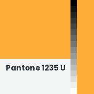 Color chip: Pantone 1235 U