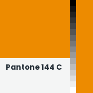 Color chip: Pantone 144 C