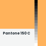 Color chip: Pantone 150 C