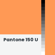 Color chip: Pantone 150 U