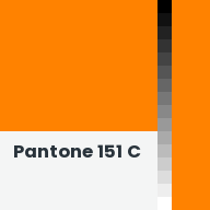 Color chip: Pantone 151 C