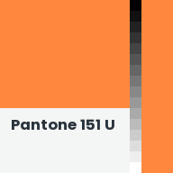 Color chip: Pantone 151 U
