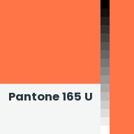 Color chip: Pantone 165 U