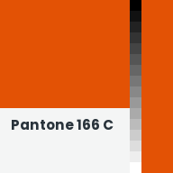 Color chip: Pantone 166 C
