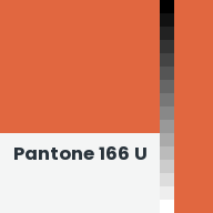 Color chip: Pantone 166 U