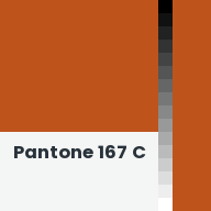 Color chip: Pantone 167 C