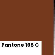 Color chip: Pantone 168 C