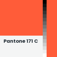 Color chip: Pantone 171 C
