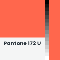 Color chip: Pantone 172 U