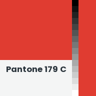 Color chip: Pantone 179 C