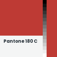 Color chip: Pantone 180 C