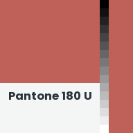 Color chip: Pantone 180 U