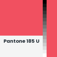 Color chip: Pantone 185 U