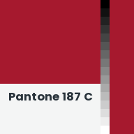 Color chip: Pantone 187 C