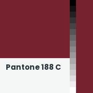 Color chip: Pantone 188 C