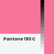 Color chip: Pantone 190 C