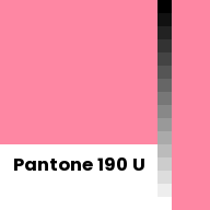 Color chip: Pantone 190 U