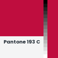 Color chip: Pantone 193 C