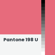 Color chip: Pantone 198 U