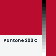 Color chip: Pantone 200 C