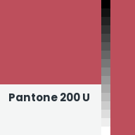 Color chip: Pantone 200 U