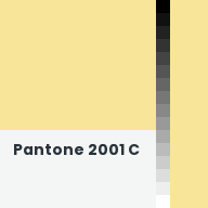 Color chip: Pantone 2001 C