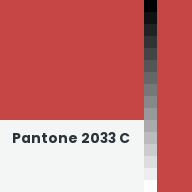 Color chip: Pantone 2033 C