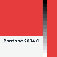 Color chip: Pantone 2034 C