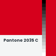Color chip: Pantone 2035 C