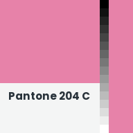 Color chip: Pantone 204 C
