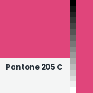 Color chip: Pantone 205 C