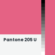 Color chip: Pantone 205 U