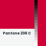 Color chip: Pantone 206 C