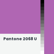Color chip: Pantone 2068 U