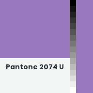Color chip: Pantone 2074 U
