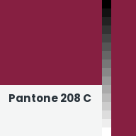 Color chip: Pantone 208 C