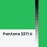 Color chip: Pantone 2271 U